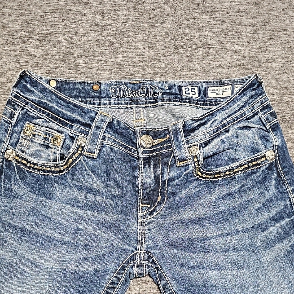 Miss Me Signature-Rise Boot Size 25 Women's Blue Jeans - Picture 10 of 11